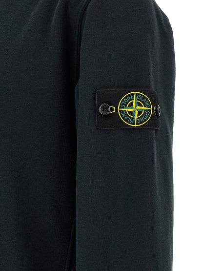 Stone Island Blue Cotton Sweatshirt
