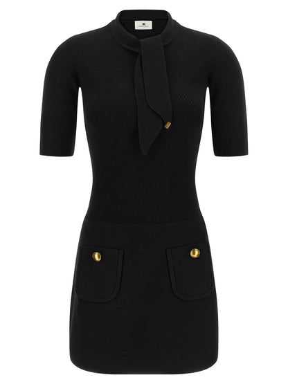 Elisabetta Franchi Black Viscose Short Dress