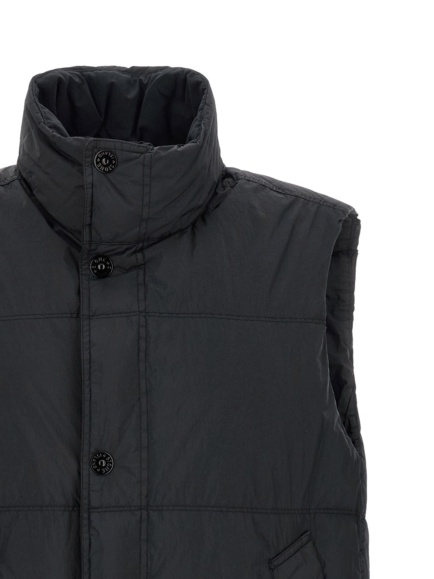 Stone Island Blue Polyamide Sleeveless Jacket