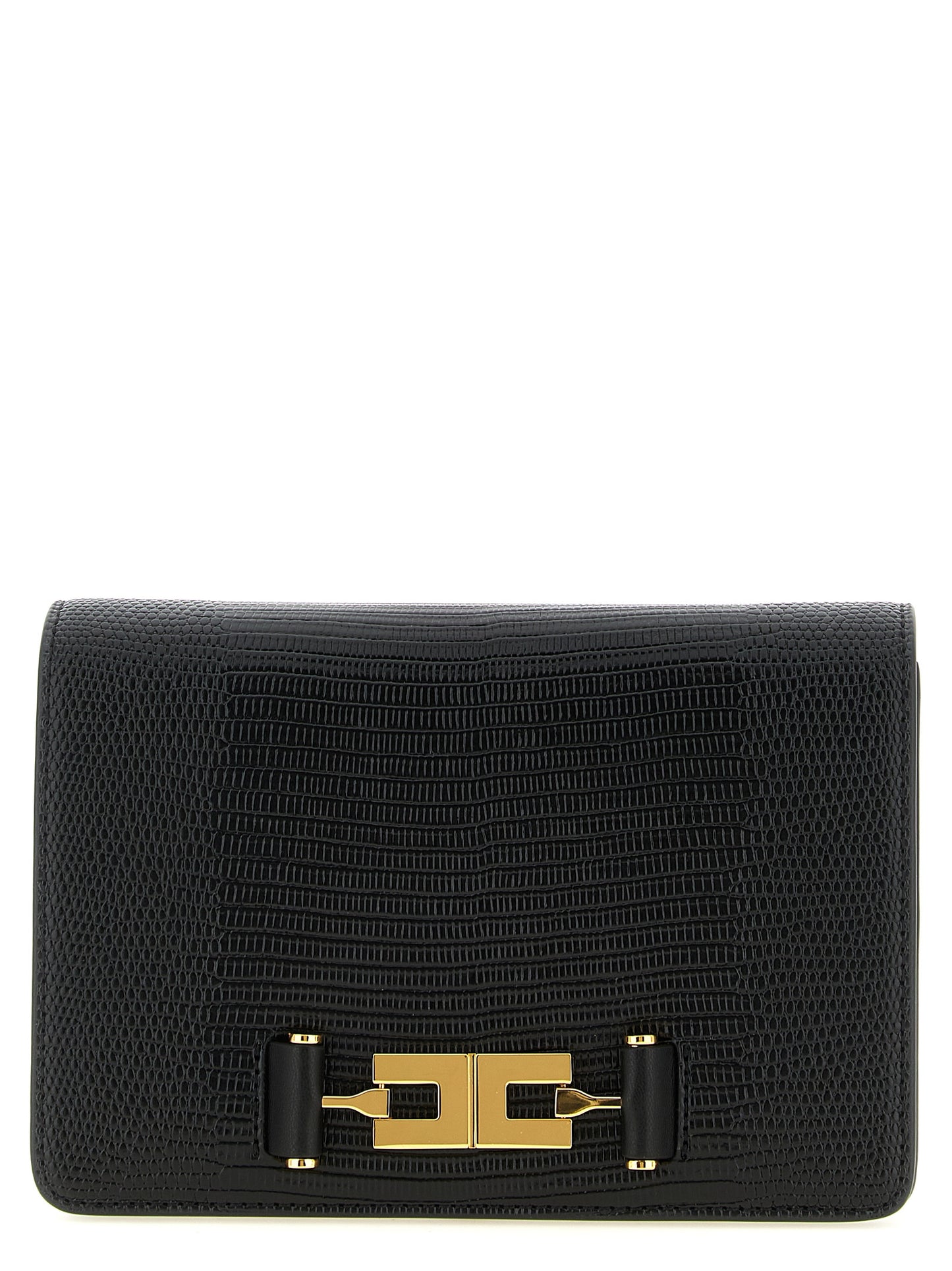 Elisabetta Franchi Black Polyester Clutch Bag