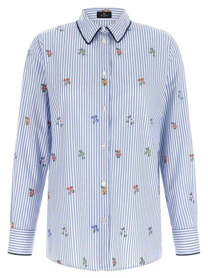 Etro Blue Cotton Blouse