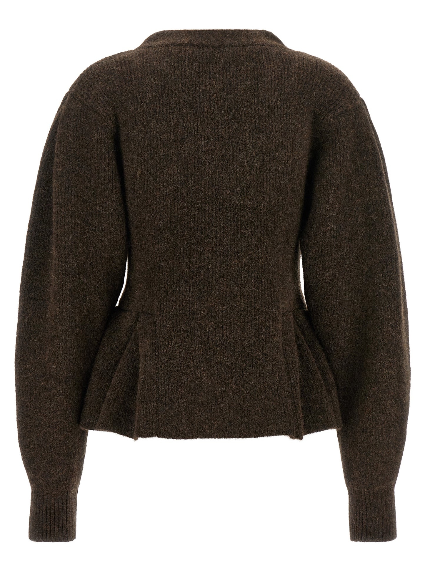 ROTATE BIRGER CHRISTENSEN Brown Wool Cardigan