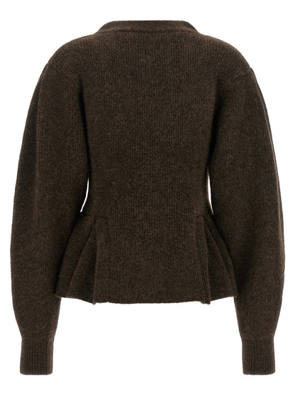 ROTATE BIRGER CHRISTENSEN Brown Wool Cardigan