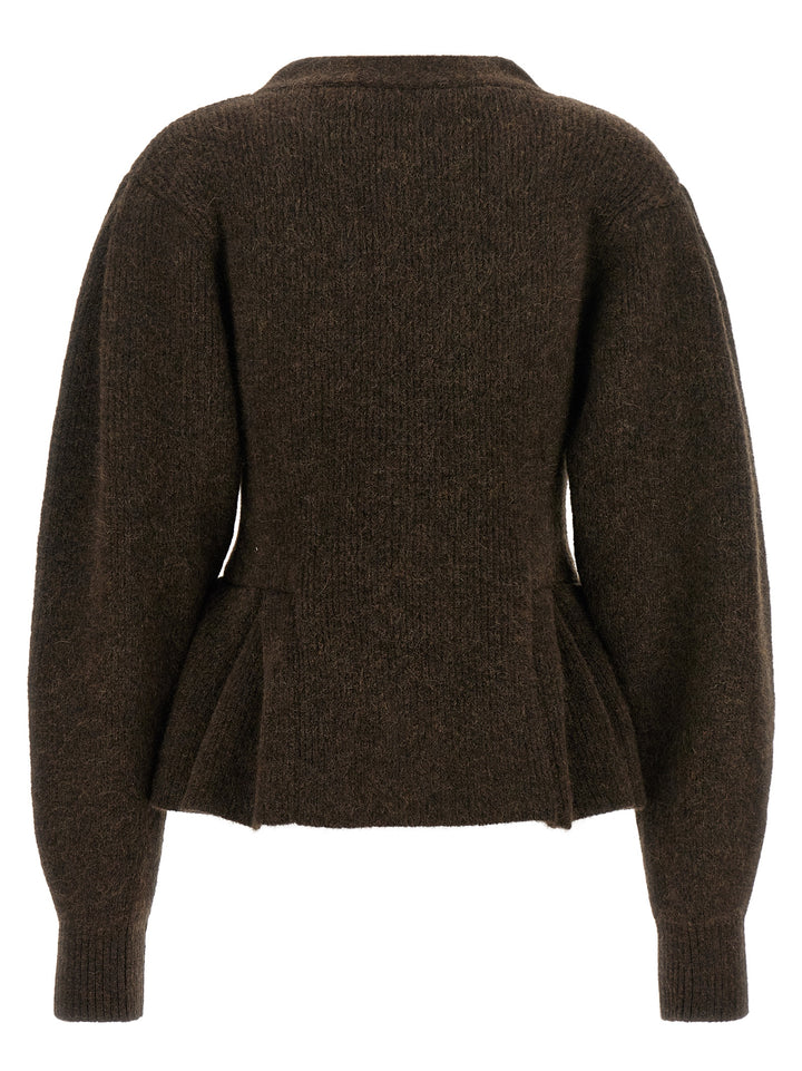ROTATE BIRGER CHRISTENSEN Brown Wool Cardigan