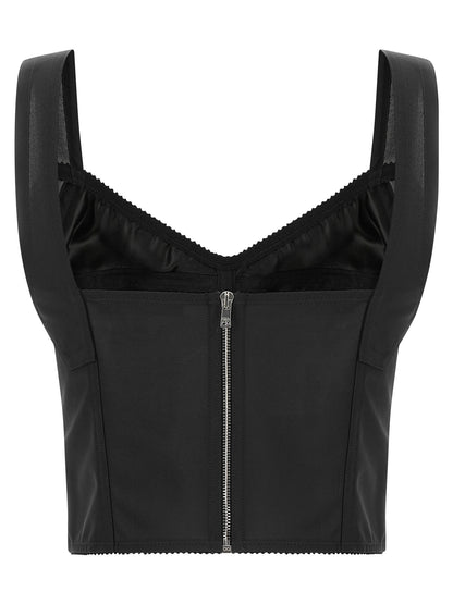 Dolce & Gabbana Black Polyamide Tank Tops