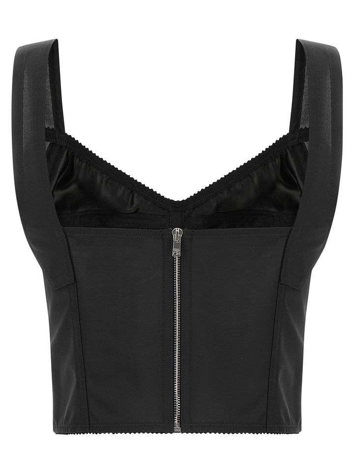 Dolce & Gabbana Black Polyamide Tank Tops
