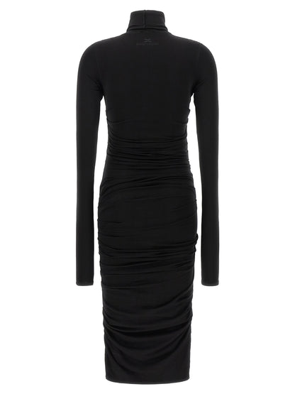 Elisabetta Franchi Black Lycra Midi Dress