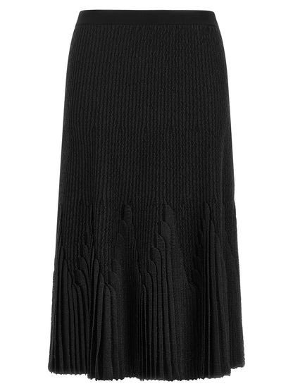 Elisabetta Franchi Black Viscose Midi Skirt
