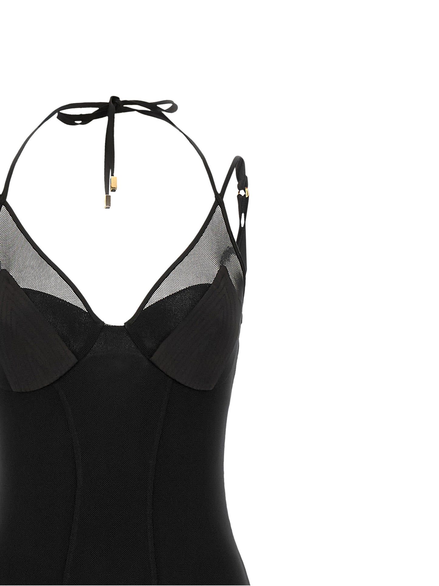 Elisabetta Franchi Black Polyamide Long Dress