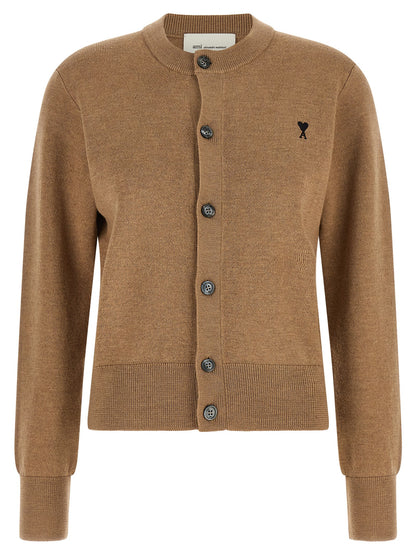 Ami Paris Beige Wool Cardigan