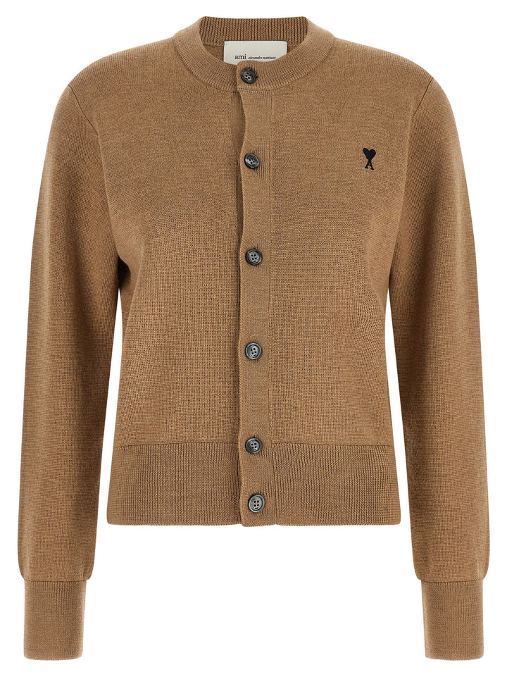 Ami Paris Beige Wool Cardigan