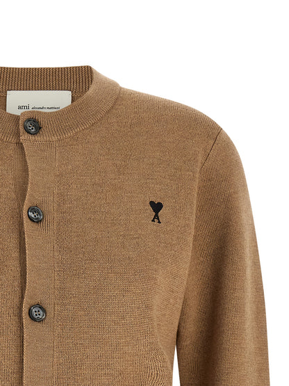 Ami Paris Beige Wool Cardigan