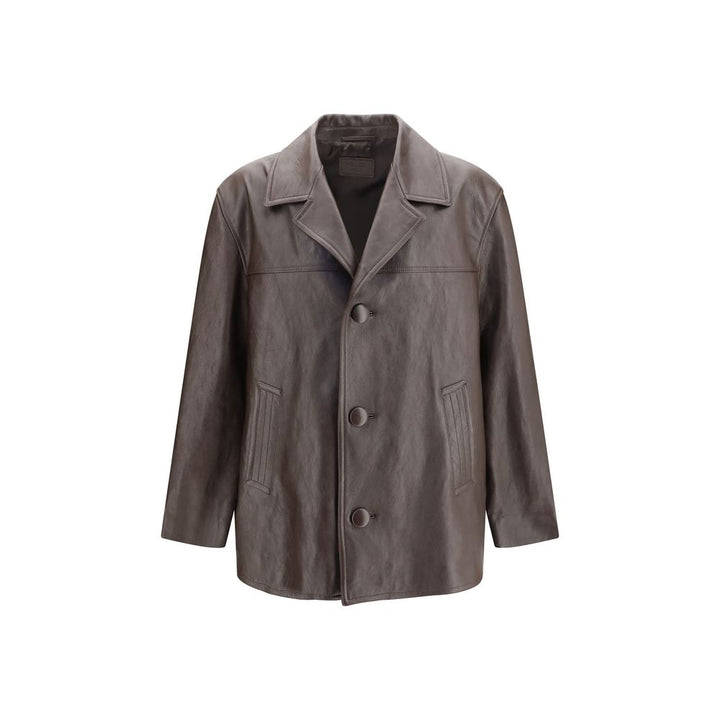 Saint Laurent Black Wool Oves Aries Leather Jacket