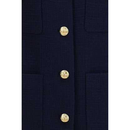 Valentino Garavani Blue Wool Oves Aries Coat
