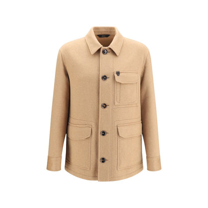 Brioni Beige Cashmere Leather Jacket