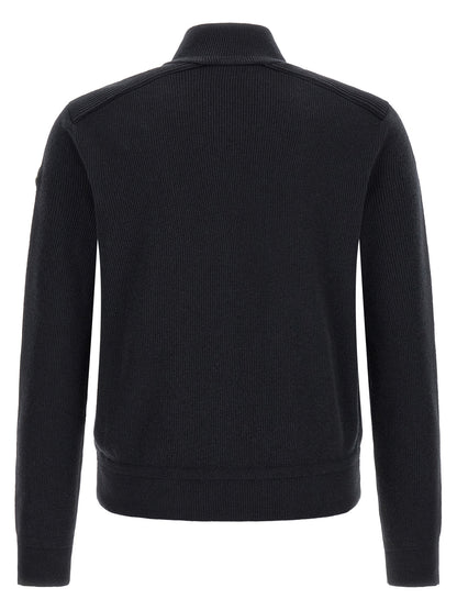 Moncler Blue Leather Cardigan