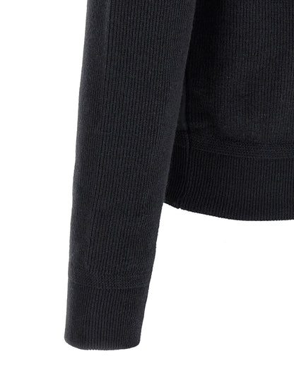 Moncler Blue Leather Cardigan
