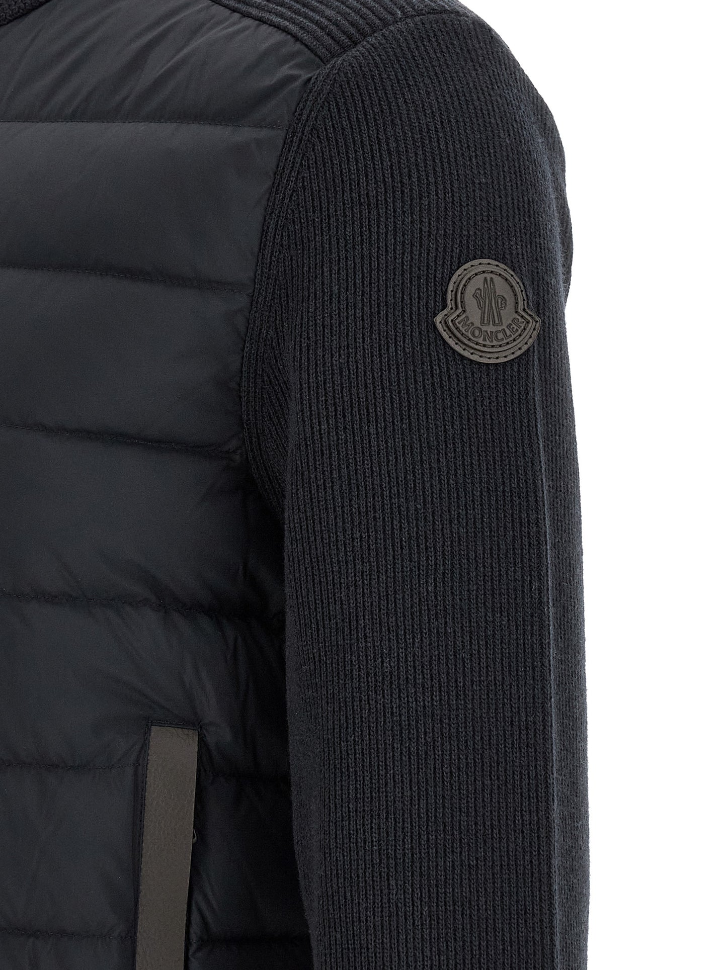 Moncler Blue Leather Cardigan