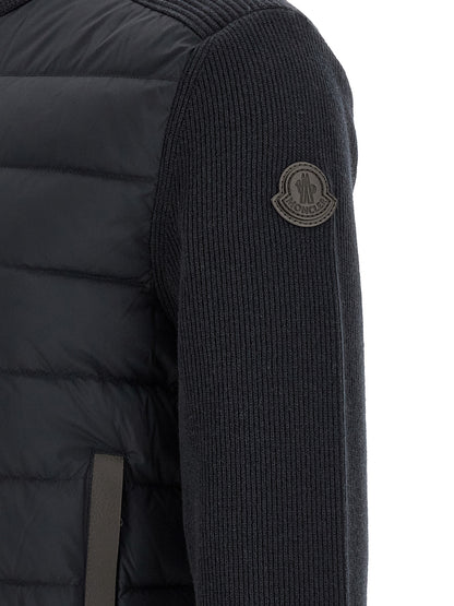 Moncler Blue Leather Cardigan