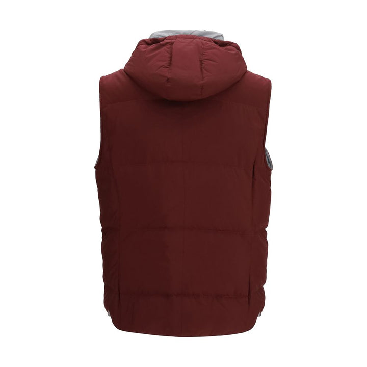 Brunello Cucinelli Bordeaux Polyester Sleeveless Jacket