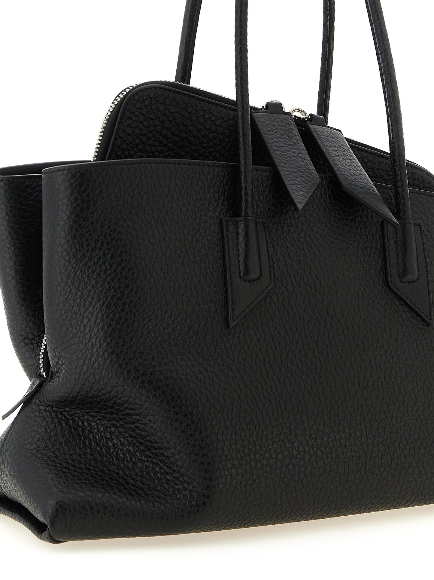 The Attico Black Bovine Leather Shoulder Bag