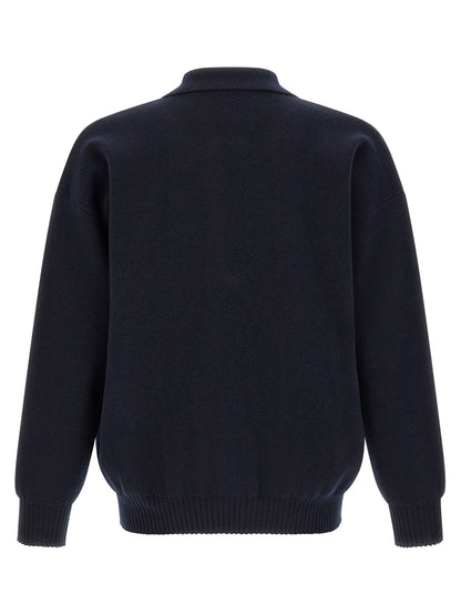 Roberto Collina Blue Merino Wool Polo Shirt