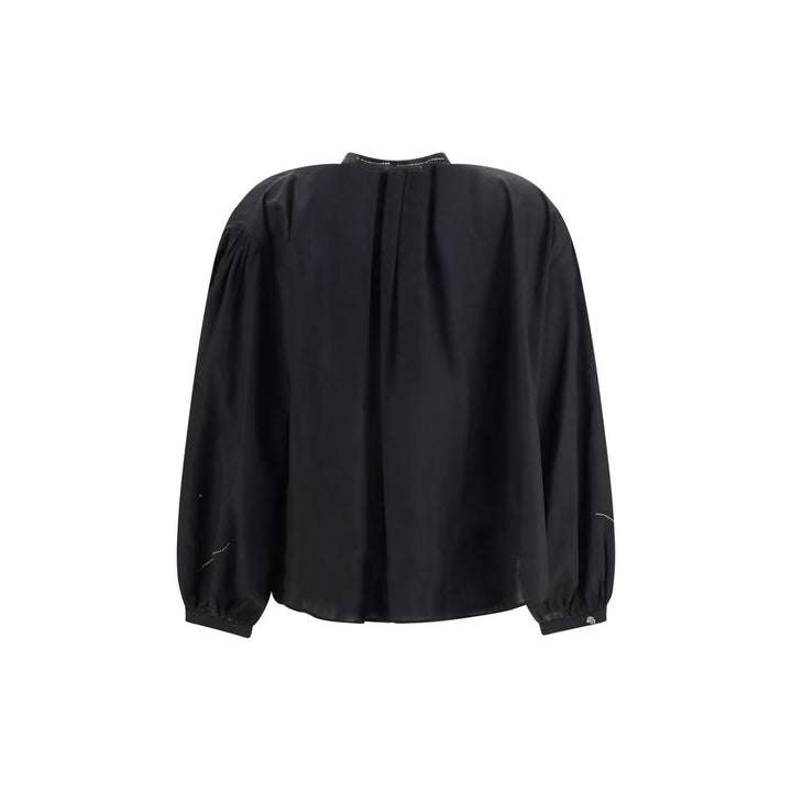 Forte_Forte Black Cotton Pattern Shirt