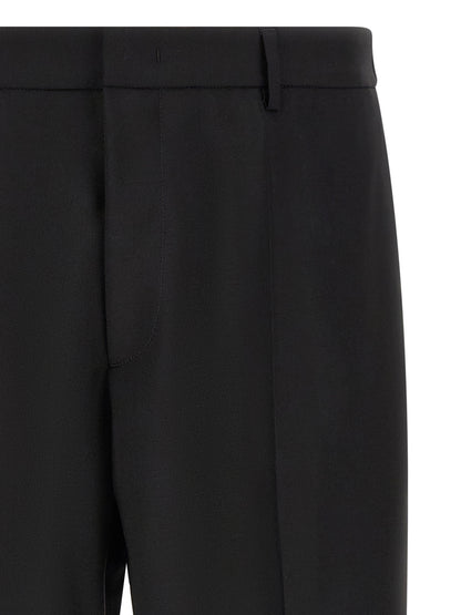 Jil Sander Black Virgin Wool Cropped Pants