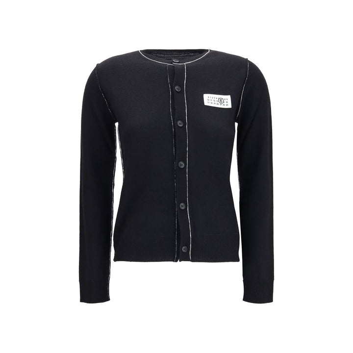 MM6 Black Wool Oves Aries Cardigan