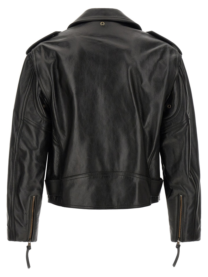 Balmain Black Calfskin Leather Jacket