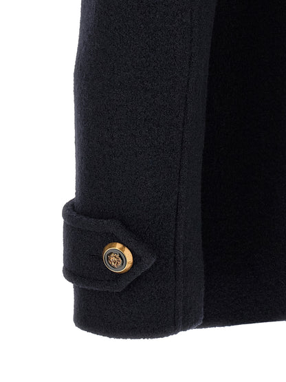 Balmain Blue Virgin Wool Coat