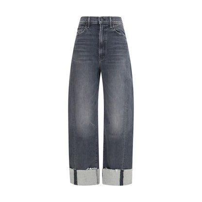 Mother Denim Black Cotton Cropped Jeans