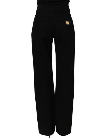 Dolce & Gabbana Black Cotton Stretch Straight Denim Jeans