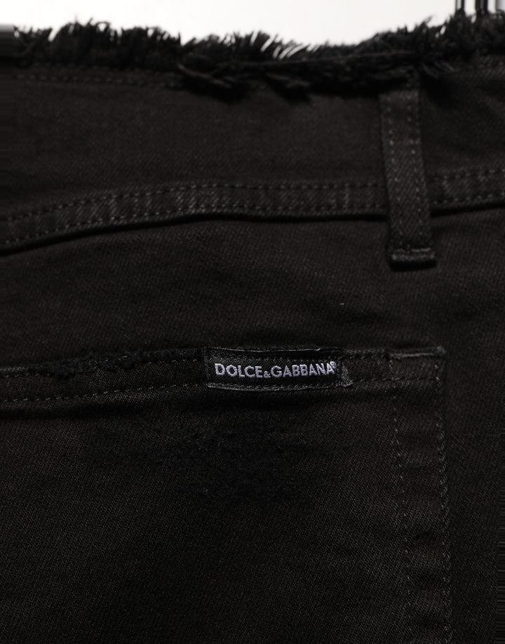 Dolce & Gabbana Black Cotton Skinny Denim Trouser Jeans