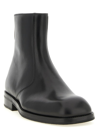 Lemaire Black Lamb Leather Ankle Boots