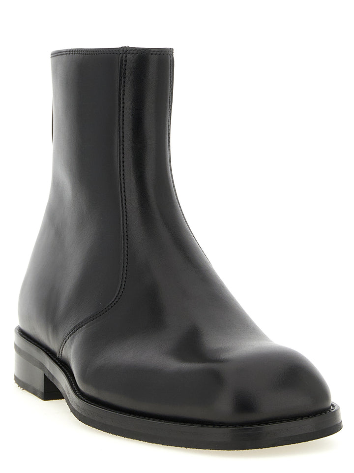 Lemaire Black Lamb Leather Ankle Boots