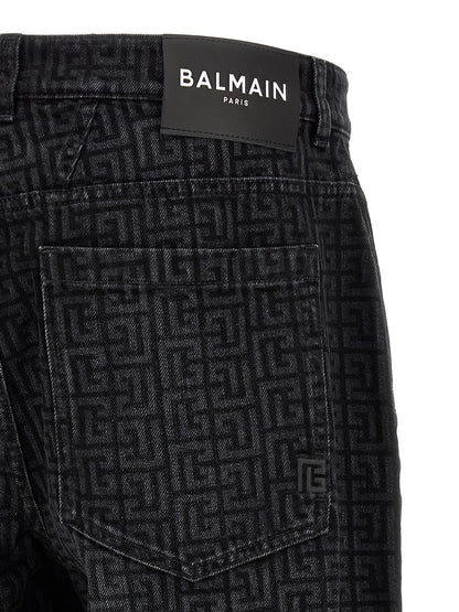 Balmain Black Cotton Straight-Leg Jeans
