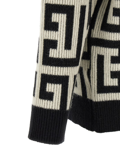 Balmain Bicolor Merino Wool Cardigan