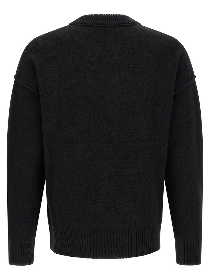 Ami Paris Black Wool Cardigan