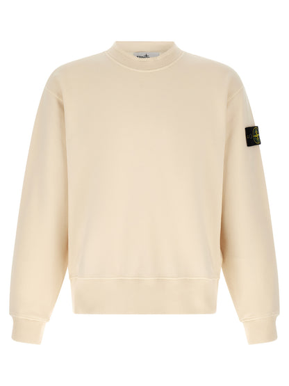 Stone Island White Cotton Sweatshirt