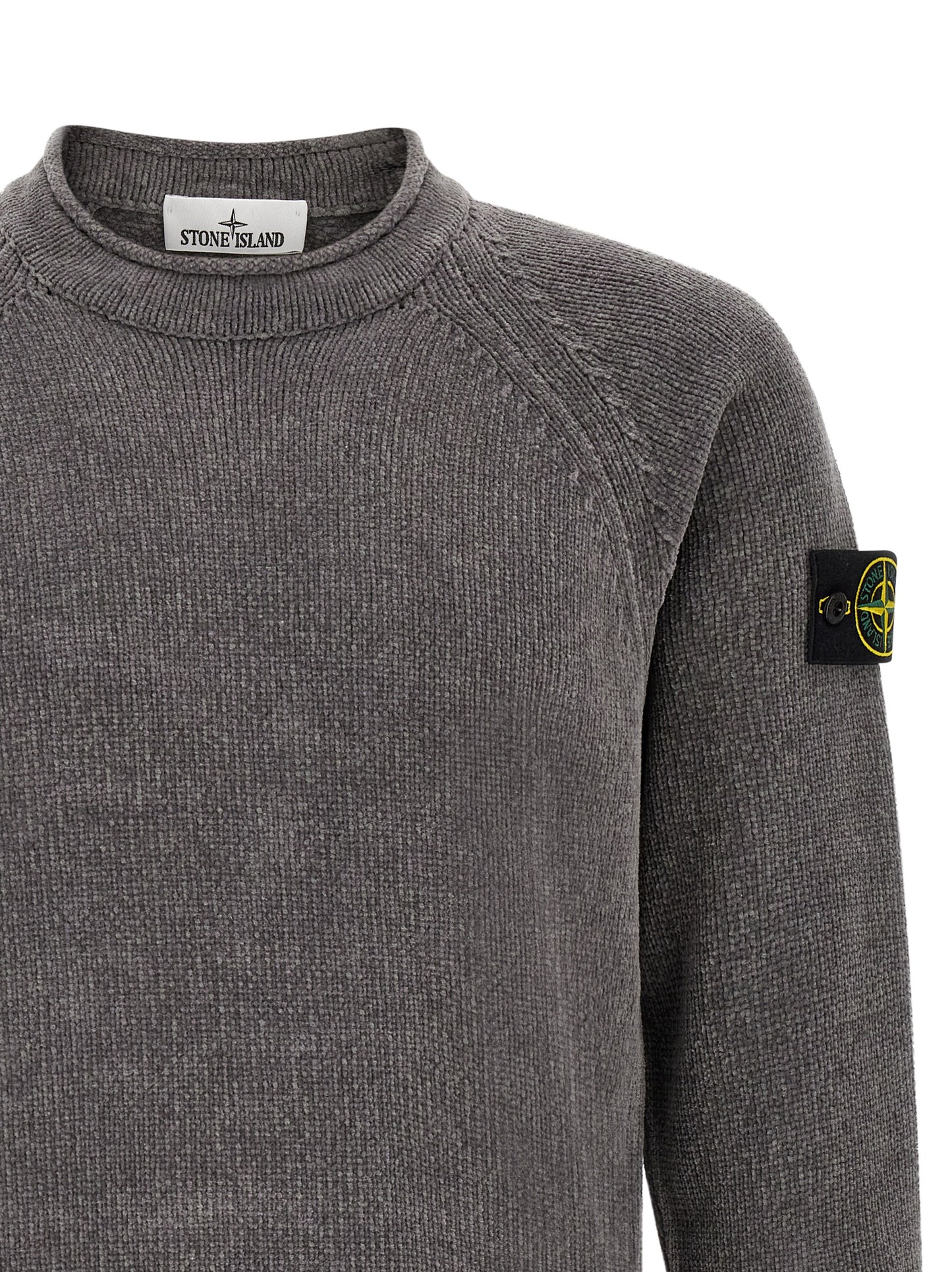 Stone Island Gray Cotton Cardigan