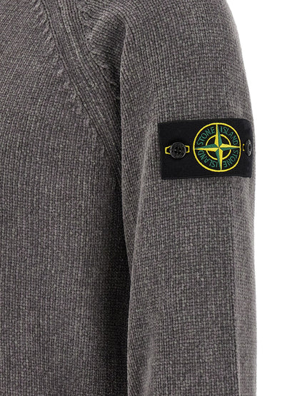 Stone Island Gray Cotton Cardigan