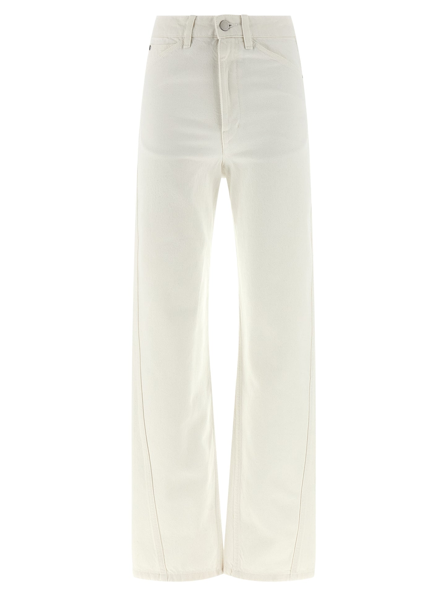 Lemaire White Cotton High-Waisted Jean