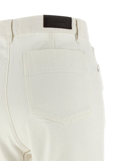 Lemaire White Cotton High-Waisted Jean