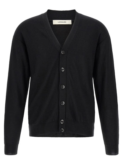 Lemaire Black Wool Cardigan