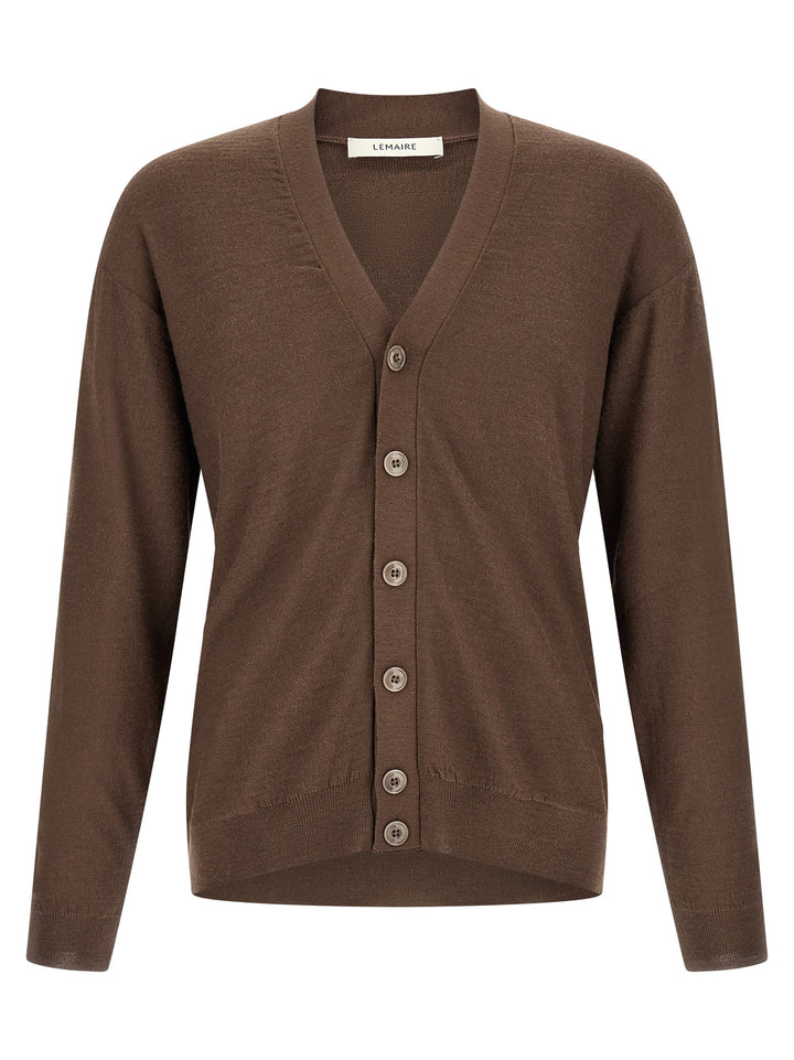 Lemaire Brown Wool Cardigan