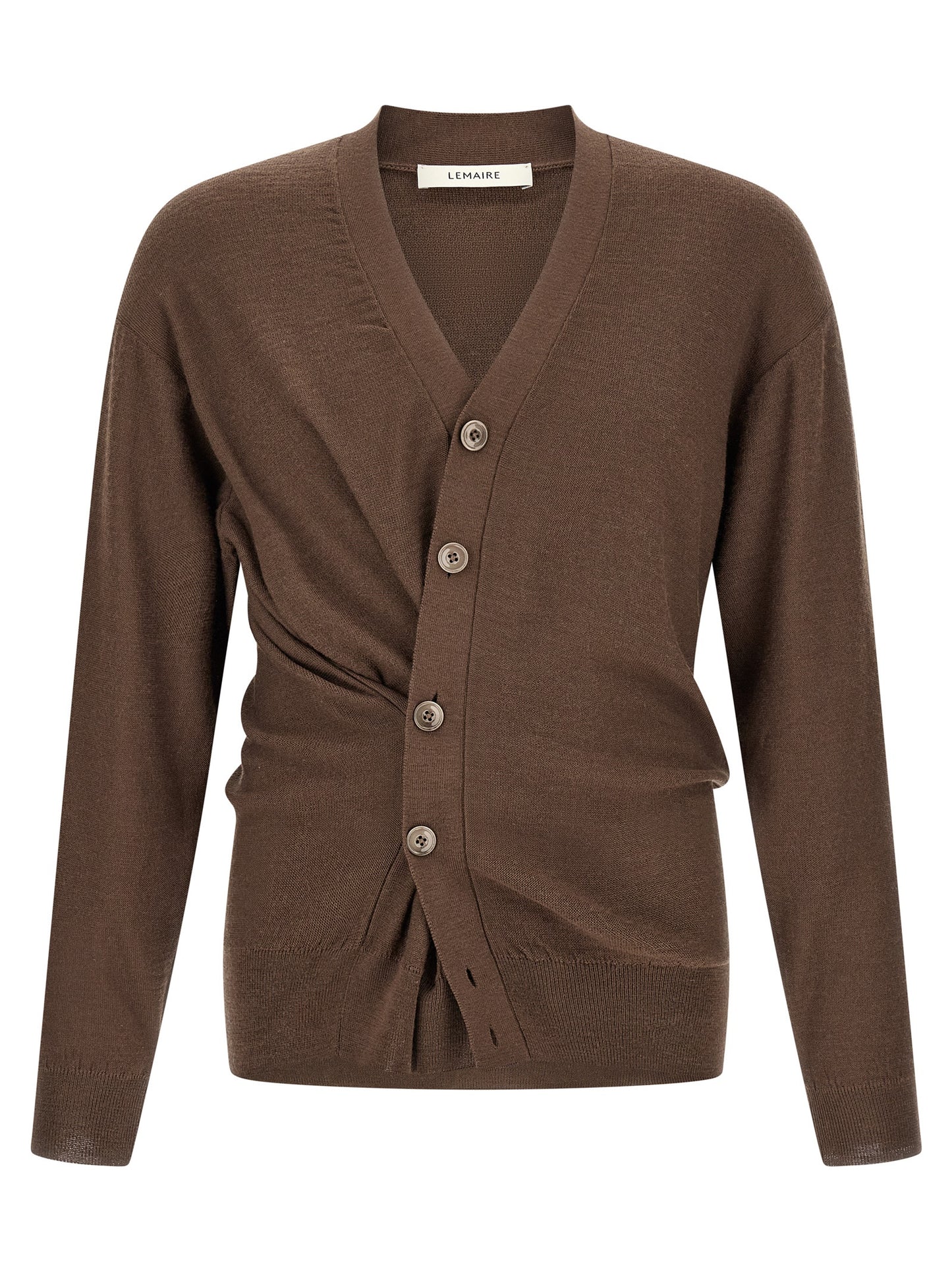 Lemaire Brown Wool Cardigan