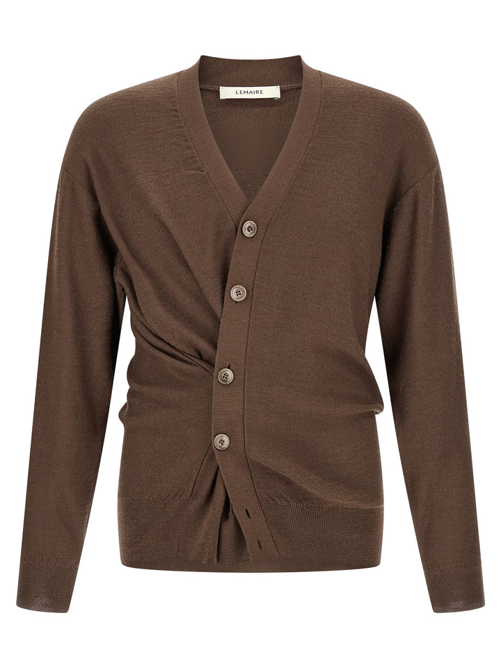 Lemaire Brown Wool Cardigan