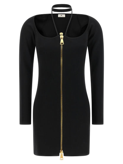 Elisabetta Franchi Black Viscose Short Dress