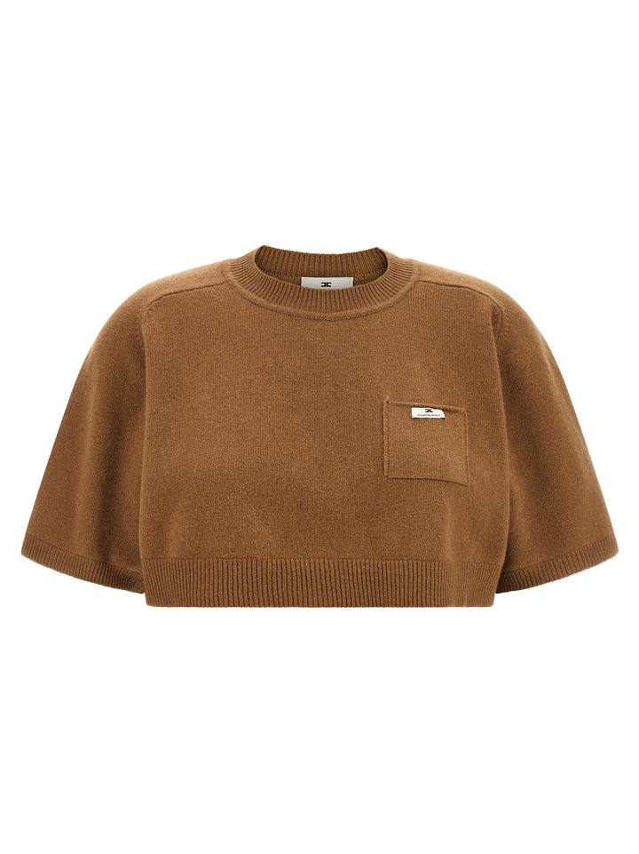 Elisabetta Franchi Brown Wool Sweatshirt